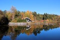 Autumn lake scenery around Royalty Free Stock Photo