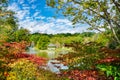 Autumn lake scenery in North Carolina mountains. Royalty Free Stock Photo