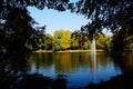 autumn lake water reflection sun Royalty Free Stock Photo