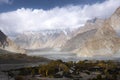 Autumn landscape background with fall colours trees in northern areas of Pakistan Royalty Free Stock Photo