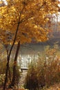 Autumn landscape. Beautiful quiet place for fishing Royalty Free Stock Photo