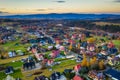 The autumn landscape of Bialka Tatrzanska village under the Tatra Mountains. Poland Royalty Free Stock Photo