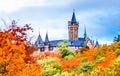 Autumn landscape with castle of Wernigerode in Germany Royalty Free Stock Photo