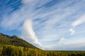 Autumn landscape. Clouds and mountain Royalty Free Stock Photo