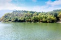 Autumn landscape of Cuihu Lake, Greenstone Valley Forest Park, Benxi, Liaoning, China.