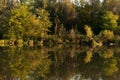 Autumn landscape at Danube river Royalty Free Stock Photo