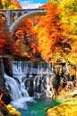 Autumn landscape.The famous Vintgar gorge canyon near Bled,Triglav,Slovenia,Europe Royalty Free Stock Photo