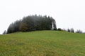 Autumn landscape, foggy morning on the hills and forest, near Freiburg,  Germany Royalty Free Stock Photo