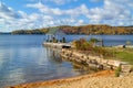 Autumn Landscape with a Gazebo Royalty Free Stock Photo