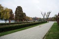 Autumn landscape in Herastrau park, Bucharest. Royalty Free Stock Photo