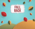 Autumn landscape illustration with sign for daylight savings time change Royalty Free Stock Photo