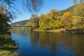 Autumn Landscape of Iskar River near Pancharevo lake, Bulgaria Royalty Free Stock Photo