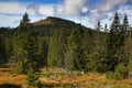 Autumn landscape, Kleiner Arber (German for Small Arber) is the highest peak of the Bavarian-Bohemian-mountain ridge, Germany