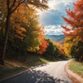 Autumn landscape in La Vall D En Bas, La Garrotxa, Spain. made with Generative AI