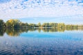 Autumn landscape. Lake in the fall forest. Royalty Free Stock Photo