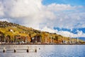 Autumn landscape of Lake Geneva with amazing clouds Royalty Free Stock Photo