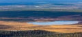 Autumn landscape with lake in Lapland