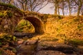 Autumn landscape magic bridge in Aguilar de Campoo