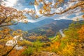 Autumn landscape with meander of a river