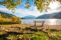 Autumn landscape with mountain lake in Zell am See, Austria Royalty Free Stock Photo
