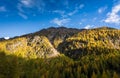 Autumn landscape with mountain in Val Martello, southtyrol, Italy. Royalty Free Stock Photo