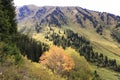 Autumn landscape in the mountains of Zailiyskiy alatau Royalty Free Stock Photo