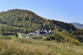 Autumn landscape with Muntele Rece monastery Royalty Free Stock Photo