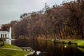 Autumn landscape in the national park Sofiivka, Uman, Ukraine. The most beautiful plases of Europe Royalty Free Stock Photo