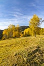 autumn landscape near saddle Beskyd in Slovakia Royalty Free Stock Photo
