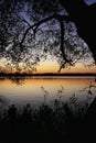 Autumn landscape. Orange sunset over the lake. Nature abstract background. Beautiful background texture Royalty Free Stock Photo