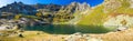 Autumn landscape panorama of mountain lake Royalty Free Stock Photo