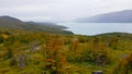 Autumn landscape of Patagonia, Torres del Paine National Park, Chile Royalty Free Stock Photo