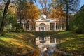 Autumn landscape in Pavlovsk park, Saint Petersburg, Russia