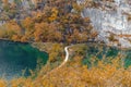 Autumn landscape at Plitvice Lakes National Park, Croatia Royalty Free Stock Photo