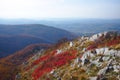 Autumn landscape with red leaves and in Bukk mountains, Hungary