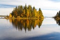 Autumn landscape with a reflection Royalty Free Stock Photo