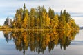 Autumn landscape with a reflection in the lake Royalty Free Stock Photo