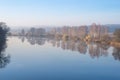 Autumn landscape. Reflection of trees in a river Royalty Free Stock Photo