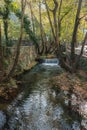 Autumn landscape with a river in Livadia, Greece Royalty Free Stock Photo