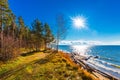 Autumn landscape on the river. The Ob River, Siberia, Russia Royalty Free Stock Photo