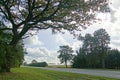 Autumn Landscape. Road And Fields. Beautiful Trees And Sky. October. Horizon. Beautifu L View