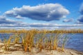 Autumn landscape on shore of river Royalty Free Stock Photo