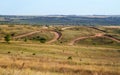 Autumn landscape with a track for autocross.