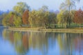 Autumn landscape with trees reflection on lake Royalty Free Stock Photo