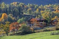 Autumn landscape and turkish nature houses