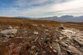 Autumn landscape with a view of Lapporten. Northern Sweden