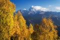 Autumn Landscape with a view of the top of the mountain Royalty Free Stock Photo