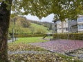 Autumn landscape in the village neighborhood of Wabern in the city of Bern