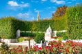 Autumn landscape of the Volksgarten with view to Monument to Empress Elisabeth of Austria Sisi