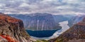 Autumn landscapes in mountains. Trolltunga , Norway Royalty Free Stock Photo